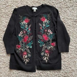 💛💛Christopher & Banks Embroidered Cardigan